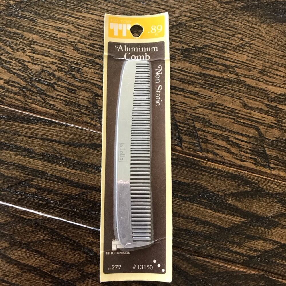 Vintage Tip-Top Non Static Aluminum Comb #13150 New In Package NIP